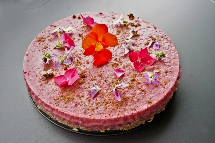 Sommerlicher Beeren-Kokosnussjoghurttraum auf gekeimten Buchweizennussboden